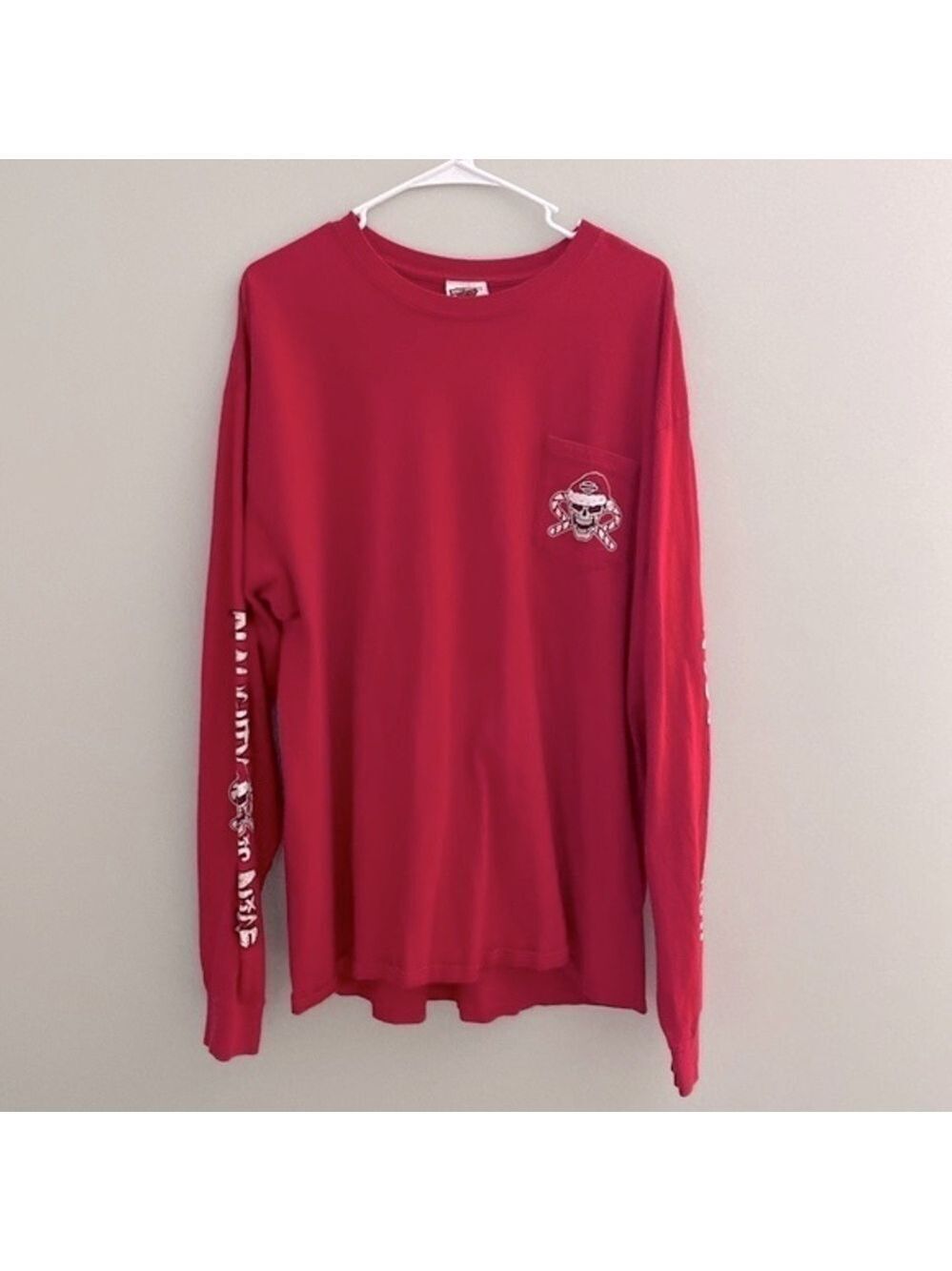 Harley Davidson red long sleeve Christmas tee